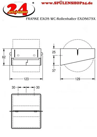 KWC PROFESSIONAL EXOS WC-Rollenhalter EXOS675X fr die Aufputzmontage