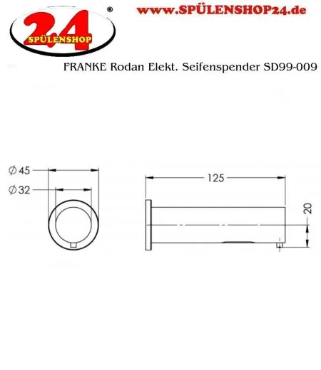 KWC PROFESSIONAL Rodan Elektronischer Seifenspender SD99-009 Hinterwandmontage opto-elektronisch gesteuerte Sensorik (2030039032)