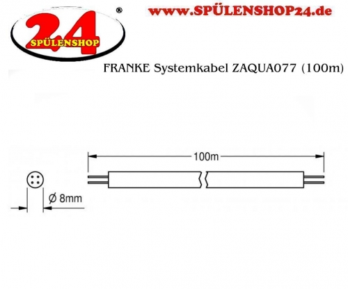 KWC PROFESSIONAL Systemkabel ZAQUA077 (100m) zur Verbindung von AQUA 3000 open Armaturen/System-Elektronikmodulen