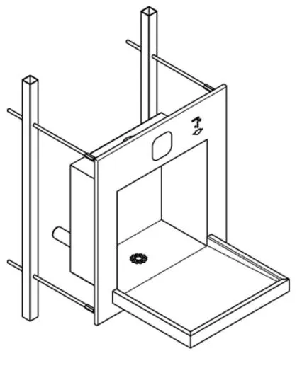 KWC PROFESSIONAL Heavy Duty Waschplatzeinheit ALL-IN-ONE ALIO325 Barrierefrei (Wasser, Seife, Luft) zum Wandeinbau