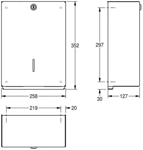 KWC PROFESSIONAL Heavy Duty Papierhandtuchspender TD350 fr die Aufputzmontage manueller Betrieb