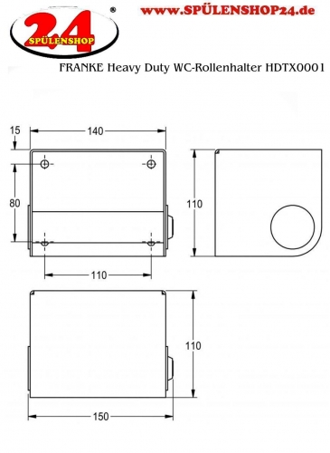 KWC PROFESSIONAL Heavy Duty WC-Rollenhalter HDTX0001 fr die Aufputzmontage