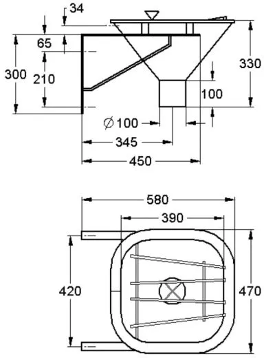 KWC PROFESSIONAL Sirius Fkalausguss SIRX370 fugenlos eingeschweites Becken fr medizinischen Bereich