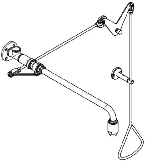 KWC PROFESSIONAL Erste Hilfe Notdusche / Krperdusche FAID0003 mit Wasserfhrung aus der Decke oder Seitlich
