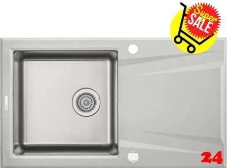 ✅ DEANTE PRIME Hellgrau Einbausple / Granitsple Splenkombination mit Drehknopfventil