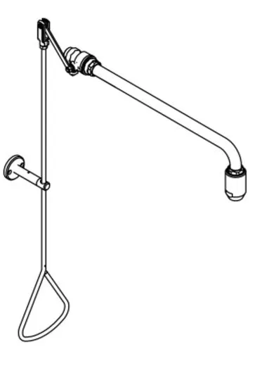 KWC PROFESSIONAL Erste Hilfe Notdusche / Krperdusche FAID0008 zum Anschluss an Rohrstutzen fr Aufputzmontage