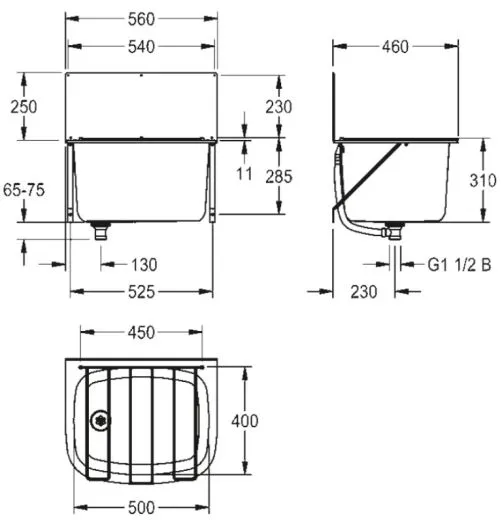 KWC PROFESSIONAL Sirius Ausgussbecken SIRX360 fugenlos verschweites Mehrzweckbecken fr Wandmontage