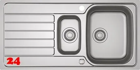 FRANKE Kchensple Spark SKX 251 Edelstahlsple Slimtop / Flchenbndig mit Siebkorb als Drehknopfventil