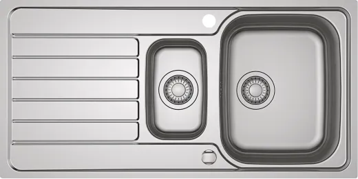 FRANKE Kchensple Spark SKX 251 Edelstahlsple Slimtop / Flchenbndig mit Siebkorb als Drehknopfventil