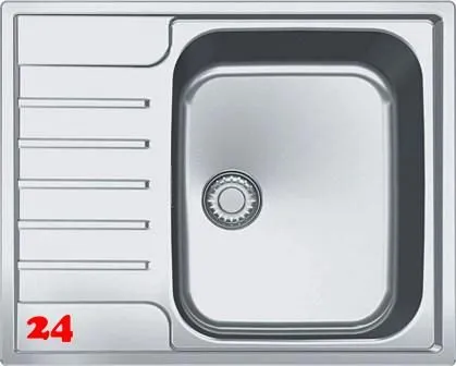 FRANKE Kchensple Argos AGX 211-62 Edelstahlsple Slimtop / Flchenbndig mit Integralablauf und Druckknopfventil