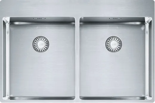 FRANKE Kchensple Box BXX 220-36-36 A Edelstahlsple Slimtop / Flchenbndig mit Siebkorb als Druckknopfventil