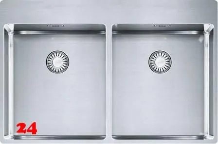 FRANKE Kchensple Box BXX 220-36-36 A Edelstahlsple Slimtop / Flchenbndig mit Siebkorb als Drehknopfventil