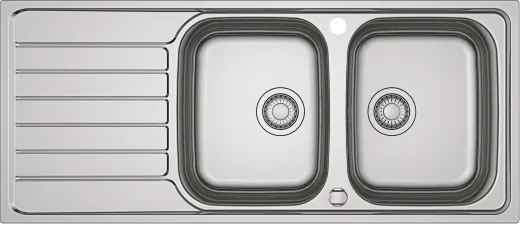 FRANKE Kchensple Spark SKX 621 Einbausple / Doppelsple mit Einbaurand Siebkorb als Drehknopfventil