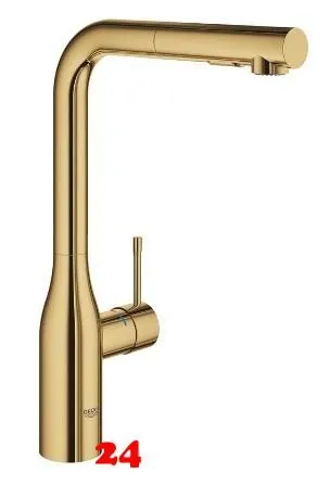 ✅ GROHE Kchenarmatur Essence Cool Sunrise Einhebelmischer Goldfarben poliert PVD mit Zugauslauf und Brausefunktion (30504GL0)