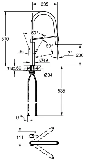 ✅ GROHE Kchenarmatur Concetto Einhebelmischer Chrom mit Pendelbrause und Brausefunktion (31491000)