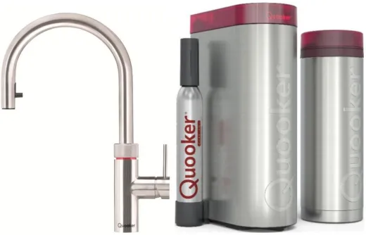 ✅ QUOOKER FLEX Zugauslauf Edelstahl VAQ PRO3 mit CUBE 2 *Der Wasserhahn, der alles kann! (PRO3FXRSSTCUBE)