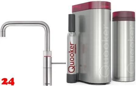 ✅ QUOOKER FUSION Square Edelstahl VAQ PRO3 mit CUBE 2 *Der Wasserhahn, der alles kann! (PRO3FNSSSTCUBE)