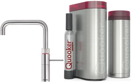✅ QUOOKER FUSION Square Edelstahl VAQ PRO3 mit CUBE 2 *Der Wasserhahn, der alles kann! (PRO3FNSSSTCUBE)