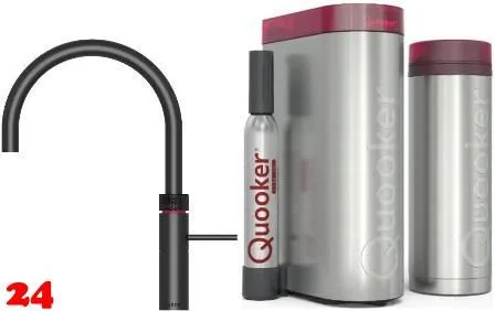 QUOOKER FUSION Round Schwarz matt PVD VAQ PRO3 mit CUBE 2 *Der Wasserhahn, der alles kann! (PRO3FNRBLKCUBE)