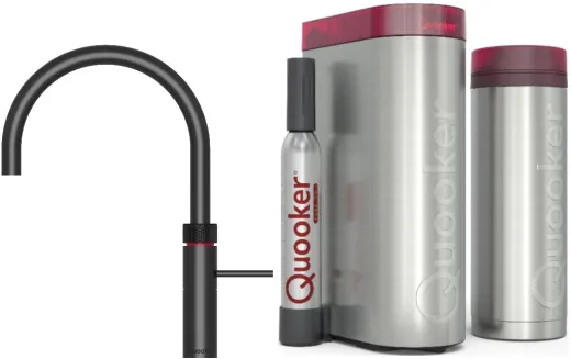 QUOOKER FUSION Round Schwarz matt PVD VAQ PRO3 mit CUBE 2 *Der Wasserhahn, der alles kann! (PRO3FNRBLKCUBE)