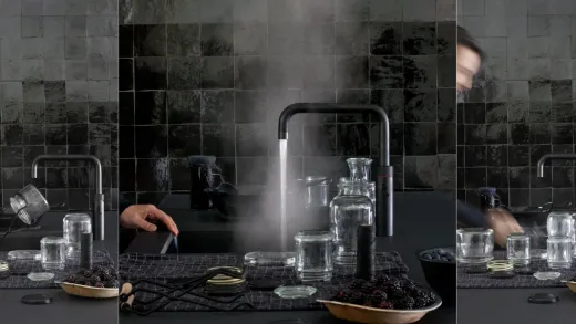 QUOOKER FUSION Round Schwarz matt PVD VAQ PRO3 mit CUBE 2 *Der Wasserhahn, der alles kann! (PRO3FNRBLKCUBE)