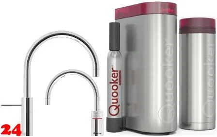 QUOOKER Nordic Round Twintaps Chrom VAQ PRO3 mit CUBE 2 als Set (PRO3NSMRCHRTTCUBE)