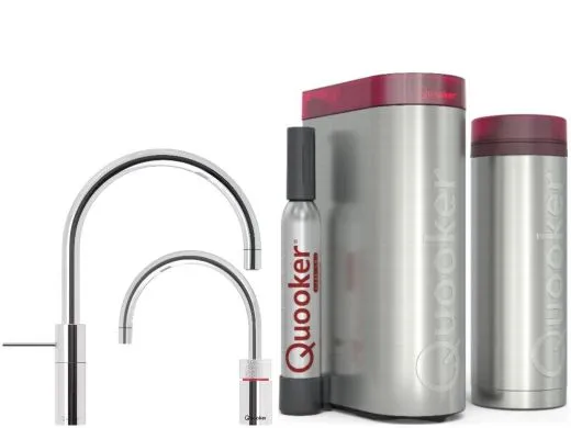 QUOOKER Nordic Round Twintaps Chrom VAQ PRO3 mit CUBE 2 als Set (PRO3NSMRCHRTTCUBE)