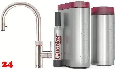 ✅ QUOOKER FLEX Zugauslauf Edelstahl Combi B mit CUBE 2 *Der Wasserhahn, der alles kann! (COMBIFXRSSTCUBE)