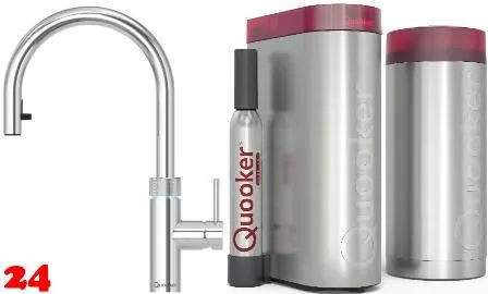 QUOOKER FLEX Zugauslauf Chrom Combi (+) B mit CUBE 2 *Der Wasserhahn, der alles kann! (COMBI+FXRCHRCUBE)
