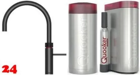QUOOKER FUSION Round Schwarz matt PVD COMBI B mit CUBE 2 *Der Wasserhahn, der alles kann! (COMBIFNRBLKCUBE)