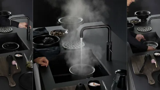 QUOOKER FUSION Round Schwarz matt PVD COMBI B mit CUBE 2 *Der Wasserhahn, der alles kann! (COMBIFNRBLKCUBE)