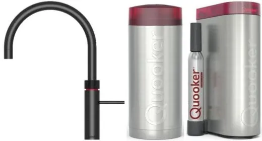 QUOOKER FUSION Round Schwarz matt PVD COMBI B mit CUBE 2 *Der Wasserhahn, der alles kann! (COMBIFNRBLKCUBE)