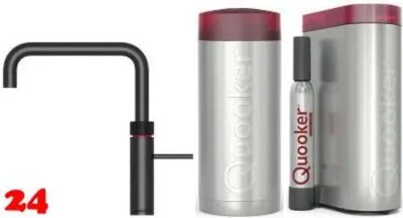 QUOOKER FUSION Square Schwarz matt PVD COMBI (+) B mit CUBE 2 *Der Wasserhahn, der alles kann! (COMBI+FNSBLKCUBE)