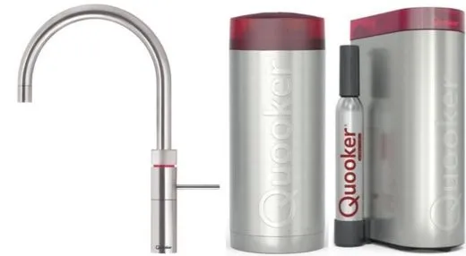 ✅ QUOOKER FUSION Round Edelstahl COMBI (+) B mit CUBE 2 *Der Wasserhahn, der alles kann! (COMBI+FNRSSTCUBE)