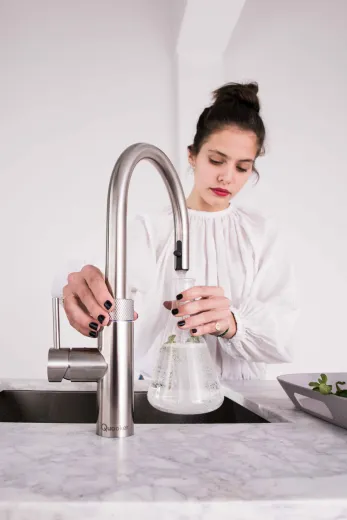 ✅ QUOOKER FUSION Round Edelstahl COMBI (+) B mit CUBE 2 *Der Wasserhahn, der alles kann! (COMBI+FNRSSTCUBE)