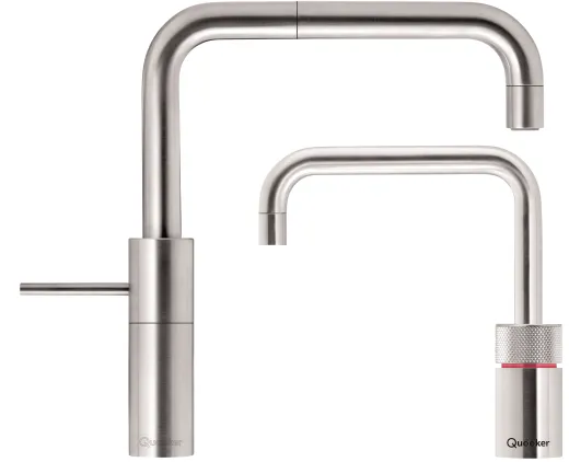 QUOOKER Nordic Square Twintaps Chrom COMBI B & CUBE 2 als Set (COMBINSMSCHRTTCUBE)