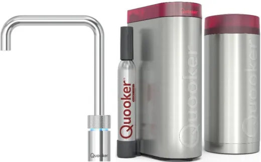QUOOKER Nordic Square Chrom Single-Tap COMBI B mit CUBE 2 (COMBINSSCHRCUBE)