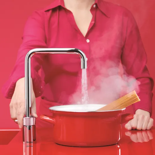 QUOOKER Nordic Square Chrom Single-Tap COMBI (+) B mit CUBE 2 (COMBI+NSSCHRCUBE)