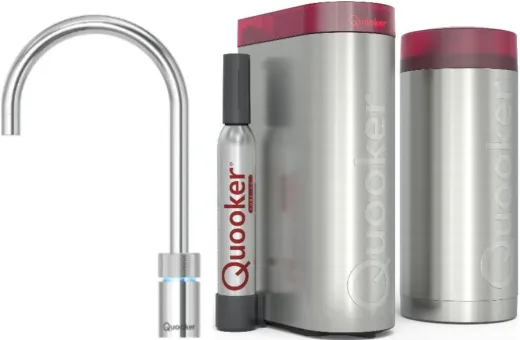 QUOOKER Nordic Round Chrom Single-Tap COMBI B mit CUBE 2 (COMBINSRCHRCUBE)