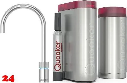 QUOOKER Nordic Round Chrom Single-Tap COMBI (+) B mit CUBE 2 (COMBI+NSRCHRCUBE)