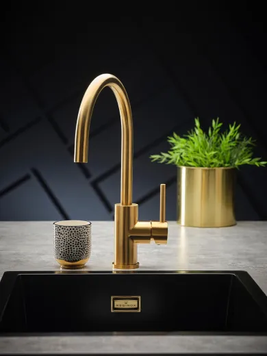 REGINOX Kchenarmatur CANO Gold (R30509) Kchenarmatur / Einhebelmischer mit Festauslauf Oberflche Goldfarben PVD