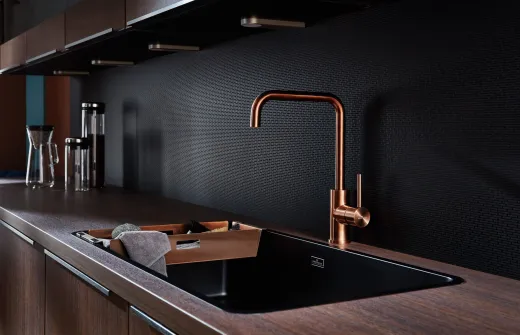 REGINOX Kchenarmatur CRYSTAL Copper (R30523) Kchenarmatur / Einhebelmischer mit Festauslauf Oberflche Kupferfarben PVD