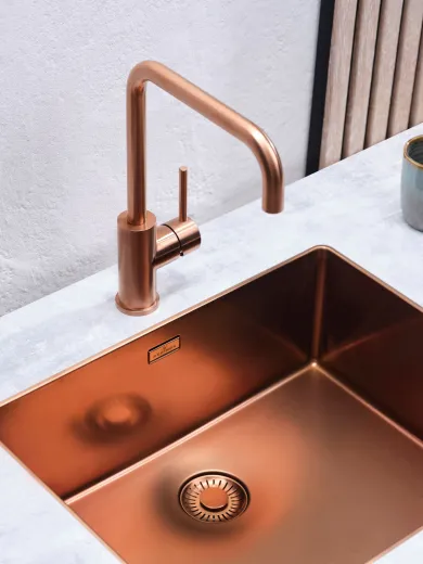 REGINOX K�chenarmatur CRYSTAL II Copper PVD (R30523) K�chenarmatur / Einhebelmischer mit Festauslauf 360� schwenkbarer Auslauf