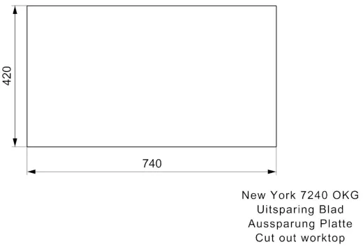 REGINOX Kchensple New York 72x40 (L) OKG Einbausple Edelstahl 3 in 1 mit Flachrand Siebkorb als Stopfenventil