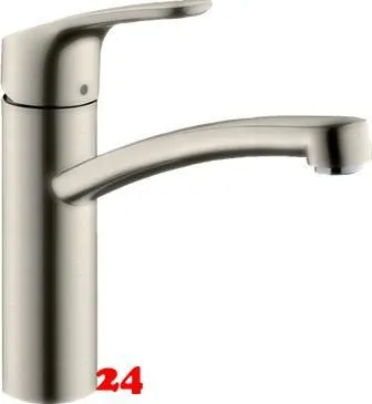 HANSGROHE Kchenarmatur Focus M41 Edelstahl Finish Einhebelmischer 160 mit Festauslauf, 1jet 360 schwenkbarer Auslauf (31806800)