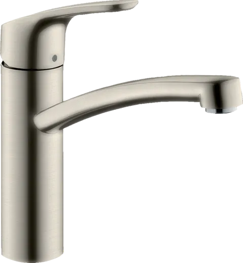 HANSGROHE Kchenarmatur Focus M41 Edelstahl Finish Einhebelmischer 160 mit Festauslauf, 1jet 360 schwenkbarer Auslauf (31806800)