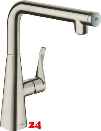 HANSGROHE Kchenarmatur Metris Select M71 Edelstahl Finish Einhebelmischer 260 mit Festauslauf, 1jet (14847800)