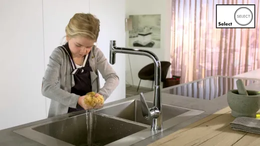 ✅ HANSGROHE Kchenarmatur Talis Select M51 Edelstahl Finish Einhebelmischer 300 mit Ausziehauslauf, 1jet, sBox (73853800)