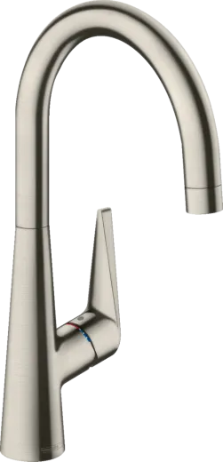 HANSGROHE Kchenarmatur Talis M51 Edelstahl Finish Einhebelmischer 260 mit Festauslauf, 1jet Schwenkbereich einstellbar (72810800)