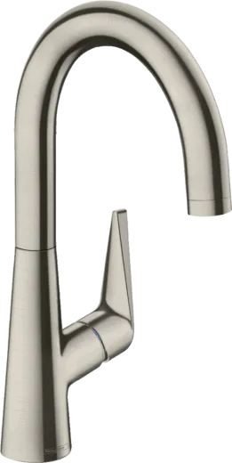 HANSGROHE Kchenarmatur Talis M51 Edelstahl Finish Einhebelmischer 220 mit Festauslauf, 1jet Schwenkbereich einstellbar (72814800)